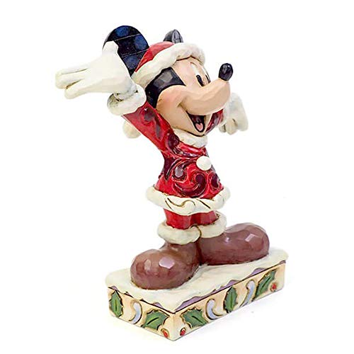Disney Traditions Mickey Mouse Christmas Figurine, Resin, Multi-Colour, One Size