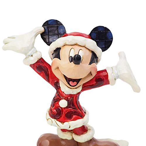 Disney Traditions Mickey Mouse Christmas Figurine, Resin, Multi-Colour, One Size