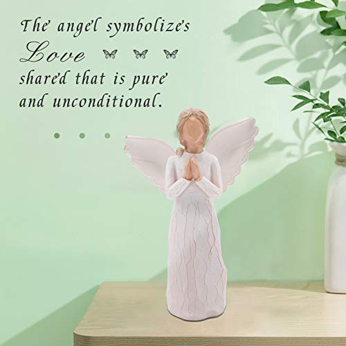 Praying Angel, Angel Sculpture Guardian Angel Collectible Figurine Hand Carved with Gift Box, Encouragement Present Gift to Show Love, Sympathy, Gratitude, Bereavement, Friendship or Prayer