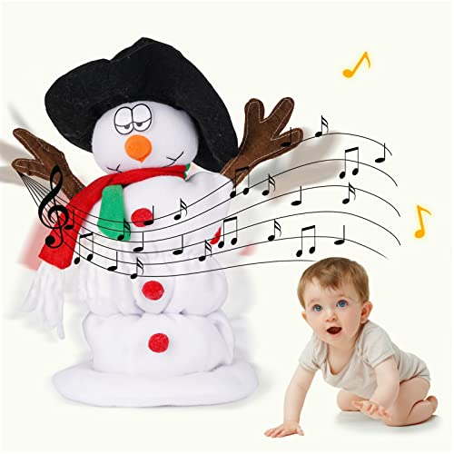 SdeNow Electric Christmas Snowman Santa Singing Dancing Snowman Santa Claus Toys Animated Christmas Decorations Plush Toy Xmas Electric Dolls 6 Songs