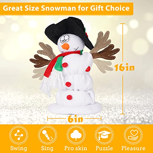 SdeNow Electric Christmas Snowman Santa Singing Dancing Snowman Santa Claus Toys Animated Christmas Decorations Plush Toy Xmas Electric Dolls 6 Songs