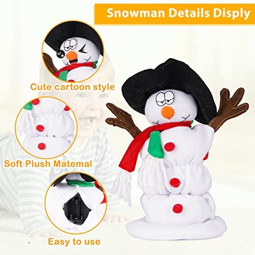 SdeNow Electric Christmas Snowman Santa Singing Dancing Snowman Santa Claus Toys Animated Christmas Decorations Plush Toy Xmas Electric Dolls 6 Songs