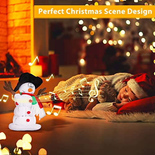 SdeNow Electric Christmas Snowman Santa Singing Dancing Snowman Santa Claus Toys Animated Christmas Decorations Plush Toy Xmas Electric Dolls 6 Songs
