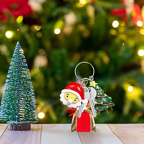 26pcs Christmas Resin Miniature Ornaments, Christmas Miniature Ornament Kits, Mini Christmas Ornaments, Santa/Snowman/Elk/Bell/Christmas Tree/Gift Box/Christmas Hat, for Hanging with Strings
