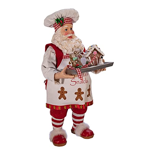 kurt adler 11-Inch Gingerbread Chef Santa Figurine, Multi-Color