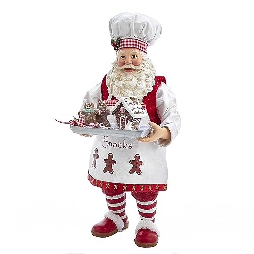 kurt adler 11-Inch Gingerbread Chef Santa Figurine, Multi-Color