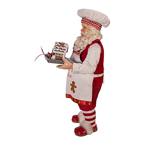 kurt adler 11-Inch Gingerbread Chef Santa Figurine, Multi-Color