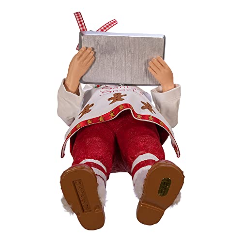 kurt adler 11-Inch Gingerbread Chef Santa Figurine, Multi-Color