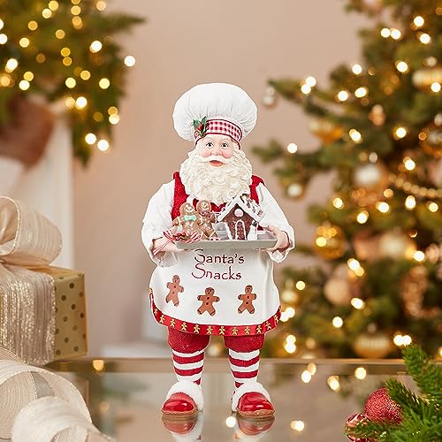 kurt adler 11-Inch Gingerbread Chef Santa Figurine, Multi-Color