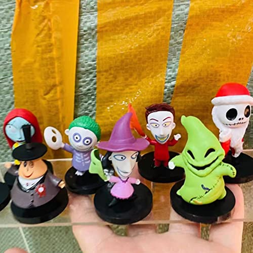 10pcs Nightmare Before Christmas Figure Doll Horror Film Action Figure Toy Statue For Car Tabletop Decoration, For Kids