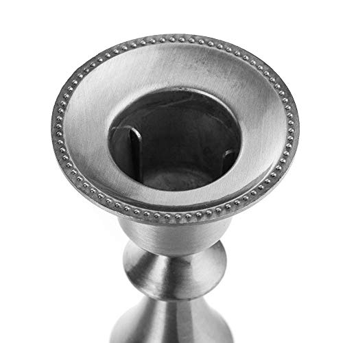 Nuptio Candle Holders for Candlestick Candles - 2 Pcs Silver Candle Sticks Stands 24.5cm Tall Taper Candle Holder for Wedding Birthday Party Tabletop Centerpieces Mantle Christmas Decoration