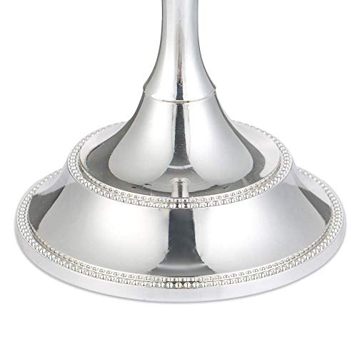 Nuptio Candle Holders for Candlestick Candles - 2 Pcs Silver Candle Sticks Stands 24.5cm Tall Taper Candle Holder for Wedding Birthday Party Tabletop Centerpieces Mantle Christmas Decoration