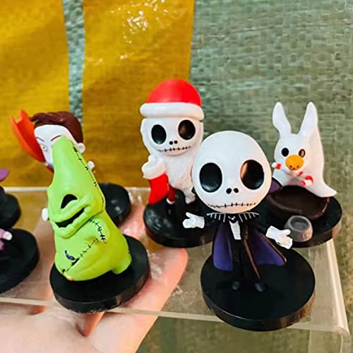 10pcs Nightmare Before Christmas Figure Doll Horror Film Action Figure Toy Statue For Car Tabletop Decoration, For Kids