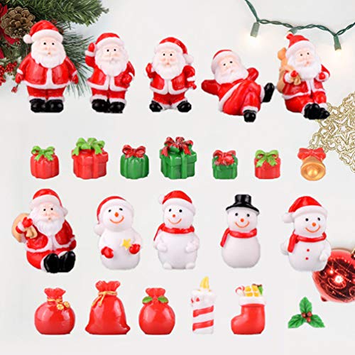 BESPORTBLE 23 Pcs Christmas Resin Miniature Mini Christmas Figurines Artificial Landscape Decoration Resin Craft Adornment