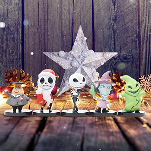 10pcs Nightmare Before Christmas Figure Doll Horror Film Action Figure Toy Statue For Car Tabletop Decoration, For Kids