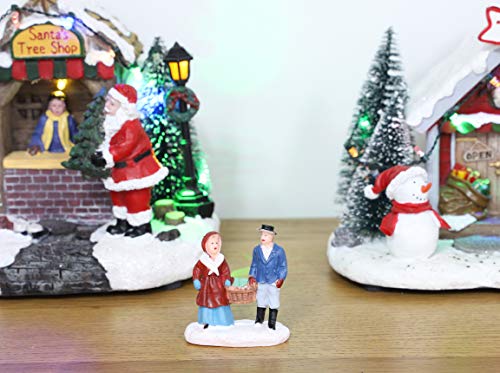 Toyland® Mini Resin Christmas Collectible Ornament - Village Scene Accessories - Christmas Figures (Random Couple 2 x 2.5 Inch)