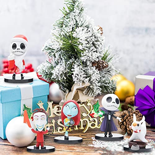 10pcs Nightmare Before Christmas Figure Doll Horror Film Action Figure Toy Statue For Car Tabletop Decoration, For Kids