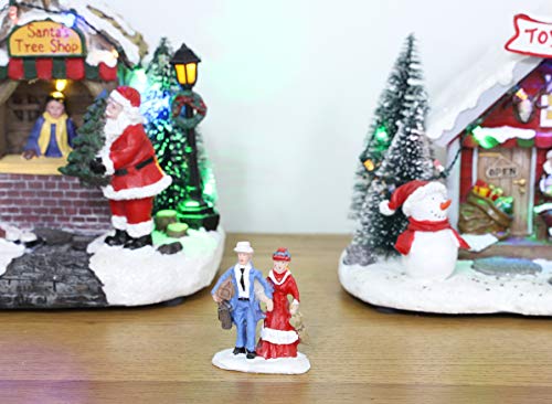 Toyland® Mini Resin Christmas Collectible Ornament - Village Scene Accessories - Christmas Figures (Random Couple 2 x 2.5 Inch)