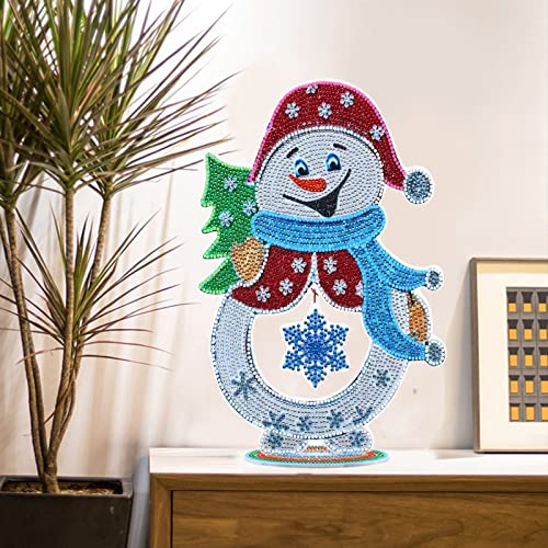 XXXXX Table Top Diamond Painting Kits Luminous, YEESAM ART XXXXX 11.4 inch DIY 5D Diamond Art Christmas Decorations Ornaments (Snow Man)
