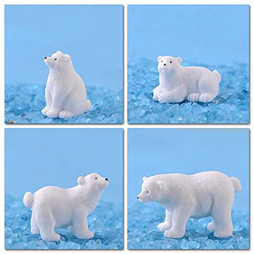 NA 10 Pcs Simulation Polar Bear Figures Simulated Polar Bear Cake Decorations Tabletop Ornaments for Decorating Cakes, Tabletops