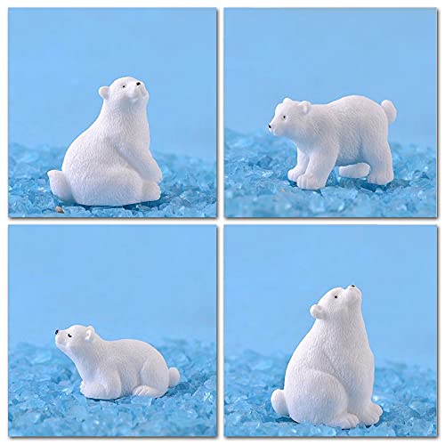 NA 10 Pcs Simulation Polar Bear Figures Simulated Polar Bear Cake Decorations Tabletop Ornaments for Decorating Cakes, Tabletops