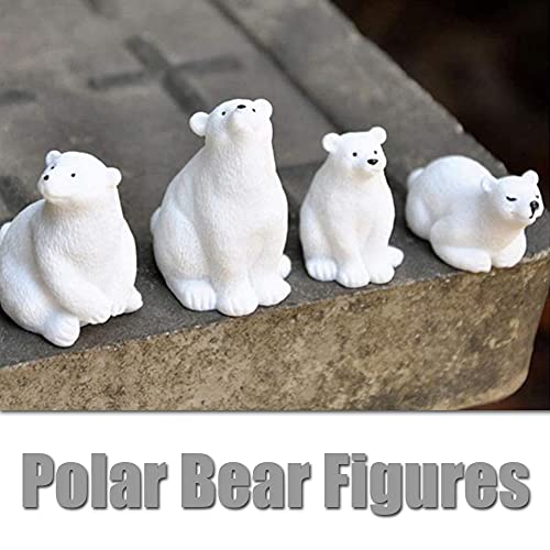 NA 10 Pcs Simulation Polar Bear Figures Simulated Polar Bear Cake Decorations Tabletop Ornaments for Decorating Cakes, Tabletops