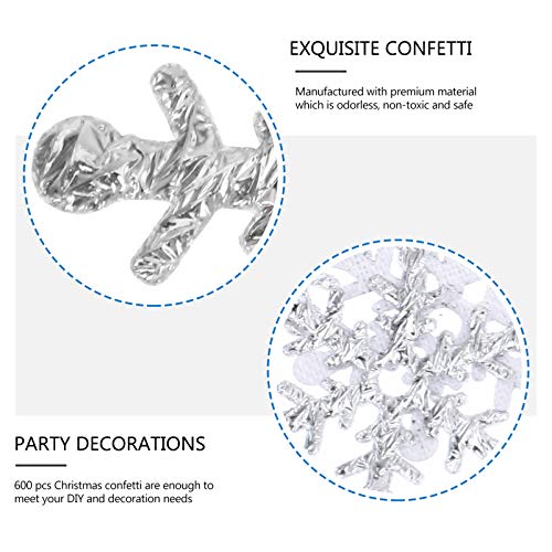 ABOOFAN 600Pcs Snowflakes Confetti Christmas Confetti Party Table Scatter Tabletop Decorations for Christmas Wonderland Winter Frozen Party