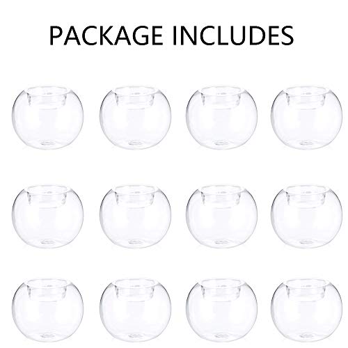 Nuptio 12 Pcs Tea Light Candle Holders Bubble Tabletop Glass Tealight Holder Clear Votive Candle Holder Table Centerpieces for Christmas Halloween Wedding Party Decorations for Reception
