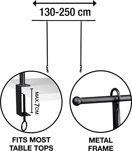 Adjustable Black Metal Over Table Hanging Rack Rail Pole Rod Frame Clamp for Balloons Flowers Lights and Other Decorations