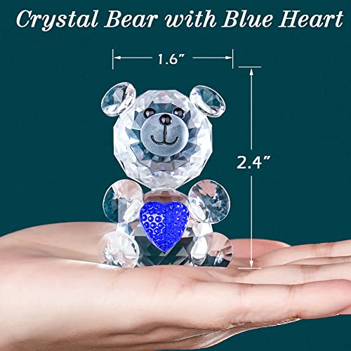 IFOLAINA Crystal Bear Figurines Glass Christmas Tree Ornament 2023 Hanging or Tabletop Present Keepsake House Decoration