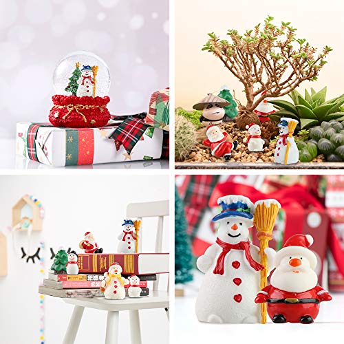 HAKACC Mini Christmas Ornaments, 15 PCS Miniature Christmas Figurines Decoration Ornaments DIY Kit for Garden Accessories Dollhouse Christmas Decoration