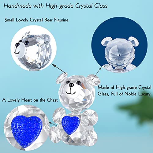 IFOLAINA Crystal Bear Figurines Glass Christmas Tree Ornament 2023 Hanging or Tabletop Present Keepsake House Decoration
