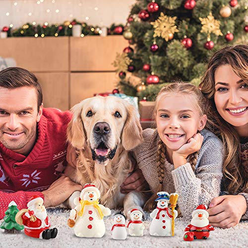 HAKACC Mini Christmas Ornaments, 15 PCS Miniature Christmas Figurines Decoration Ornaments DIY Kit for Garden Accessories Dollhouse Christmas Decoration