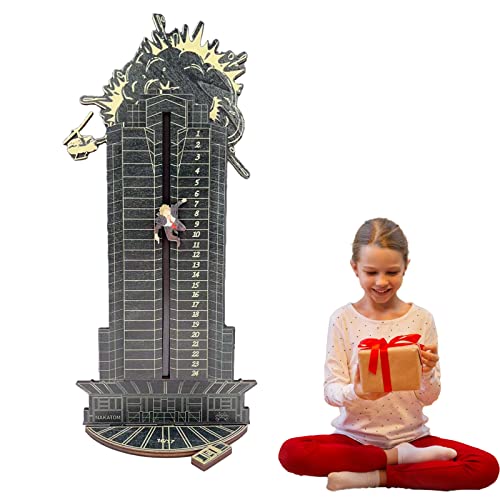 Christmas Die Hard Advent Calendar, Black Wooden Christmas Count Down Calendars,Funny Die Hard Christmas Ornaments, Christmas Hans Gruber Interactive Advent Calendar Tabletop Decorations Xmas Gift