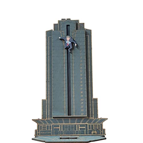 Die Hard Advent Calendar Hans Gruber Falling off Off,Christmas Countdown Calend Falling off Nakatomi Plaza, Tabletop Wooden Home Oudoor Decorations Funny Gift (Blue)
