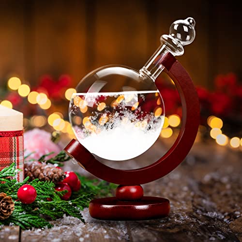 Christmas gifts for Him Storm Glass Weather Forecaster,Barometer Weather Station,Creative Crystal Tabletop Decorations Weather Globe,Storm Cloud Weather Predictor,Family Friend Gifts for Him