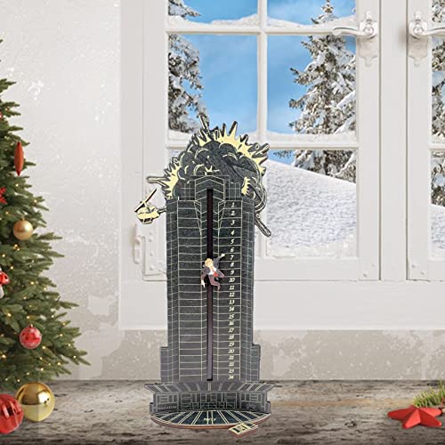 Christmas Die Hard Advent Calendar, Black Wooden Christmas Count Down Calendars,Funny Die Hard Christmas Ornaments, Christmas Hans Gruber Interactive Advent Calendar Tabletop Decorations Xmas Gift