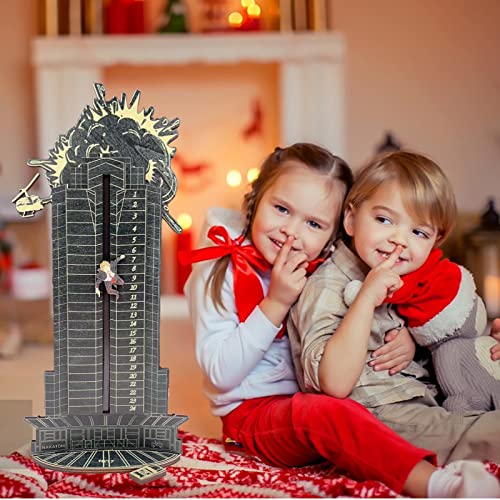 Christmas Die Hard Advent Calendar, Black Wooden Christmas Count Down Calendars,Funny Die Hard Christmas Ornaments, Christmas Hans Gruber Interactive Advent Calendar Tabletop Decorations Xmas Gift