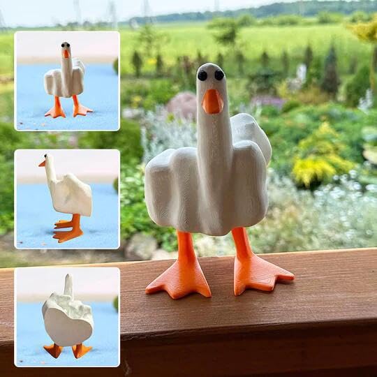 2023 Funny Middle Finger Duck The Duck You Fun Duck Tabletop Decoration Halloween Christmas Decor Decompression Toy