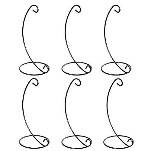 Tincogo (6 Pack) Ornament Display Stand, Black Iron Hanging Stand Rack Holder for Hanging Glass Globe Air Plant Terrarium, Witch Ball, Christmas Ornament and Home Wedding Decoration
