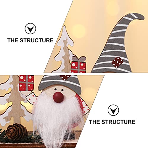 STOBOK 1 Set Christmas Wooden House Advent Calendar Wooden Blocks Perpetual Desk Calendar Santa Claus Retro Christmas Handmade for Home Office Decoration Grey
