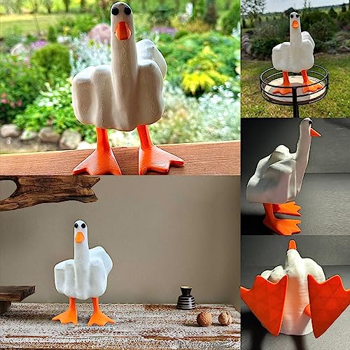 2023 Funny Middle Finger Duck The Duck You Fun Duck Tabletop Decoration Halloween Christmas Decor Decompression Toy