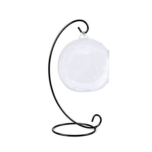 Tincogo (6 Pack) Ornament Display Stand, Black Iron Hanging Stand Rack Holder for Hanging Glass Globe Air Plant Terrarium, Witch Ball, Christmas Ornament and Home Wedding Decoration