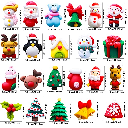 Haconba 66 Pieces Christmas Miniature Figurines Mini Crafts Resin Xmas Mini Resin Ornament for Snowy Winter Fairy Garden Dollhouse Decoration Pendant DIY