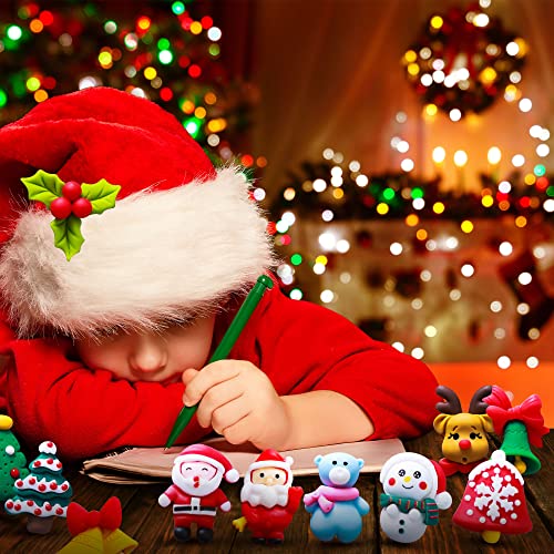 Haconba 66 Pieces Christmas Miniature Figurines Mini Crafts Resin Xmas Mini Resin Ornament for Snowy Winter Fairy Garden Dollhouse Decoration Pendant DIY