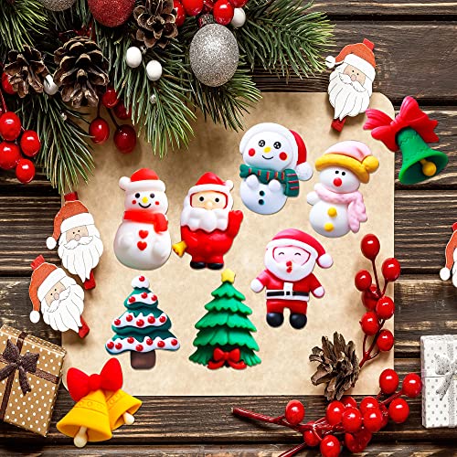 Haconba 66 Pieces Christmas Miniature Figurines Mini Crafts Resin Xmas Mini Resin Ornament for Snowy Winter Fairy Garden Dollhouse Decoration Pendant DIY