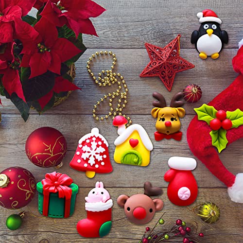 Haconba 66 Pieces Christmas Miniature Figurines Mini Crafts Resin Xmas Mini Resin Ornament for Snowy Winter Fairy Garden Dollhouse Decoration Pendant DIY