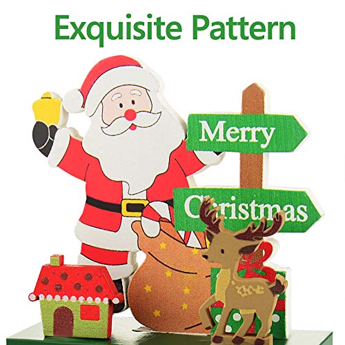 Linkidea Christmas Advent Calendar, Wooden Xmas Countdown Calendar Blocks, Tabletop Desk Calendars for Christmas Holiday Home Office Decoration