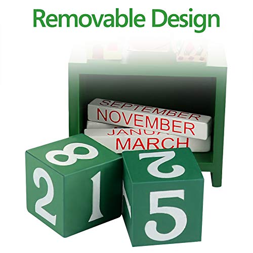 Linkidea Christmas Advent Calendar, Wooden Xmas Countdown Calendar Blocks, Tabletop Desk Calendars for Christmas Holiday Home Office Decoration