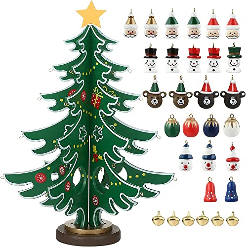 Wooden Tabletop Christmas Tree, Mini Christmas Tree, DIY Christmas Tree Decorations, Advent Calendar Tabletop Mini Wooden Christmas Tree, Children Decorations Christmas, Tabletop Xmas Tree Decor Gifts